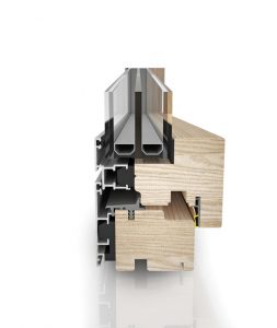 Dettaglio sezione finestra Climax in legno e alluminio | DF Serramenti